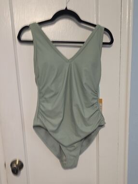 Kona Sol Light Sage Green One-Piece Swimsuit